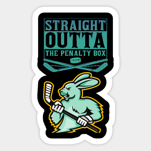 Straight outta the penalty box green Rabbit Sticker by Laakiiart